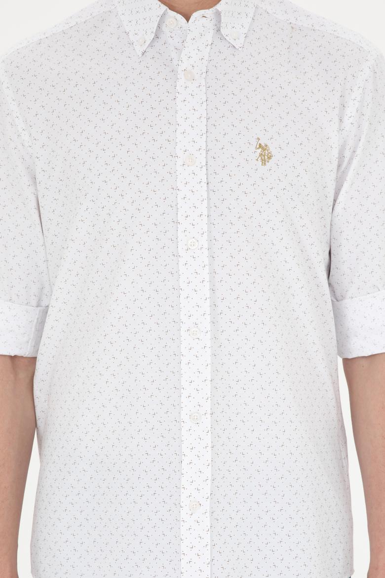 Erkek Taş Baskılı Beyaz Gömlek - 50288655007