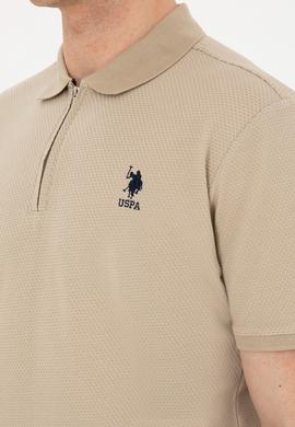 Erkek Regular Fit Polo Yaka Açık Haki Tişört - 50288318078