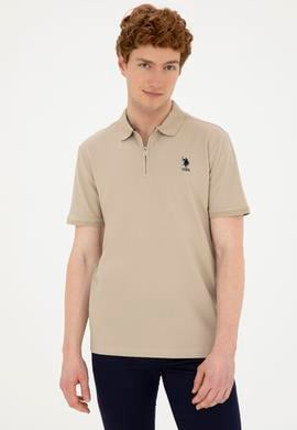 Erkek Regular Fit Polo Yaka Açık Haki Tişört - 50288318078