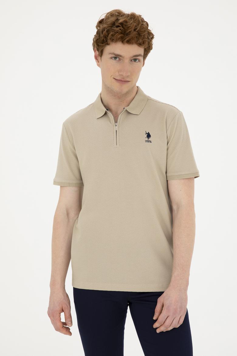 Erkek Regular Fit Polo Yaka Açık Haki Tişört - 50288318078