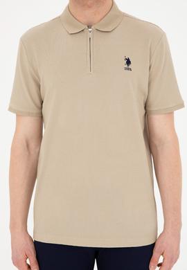 Erkek Regular Fit Polo Yaka Açık Haki Tişört - 50288318078