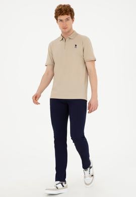 Erkek Regular Fit Polo Yaka Açık Haki Tişört - 50288318078