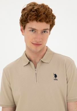 Erkek Regular Fit Polo Yaka Açık Haki Tişört - 50288318078