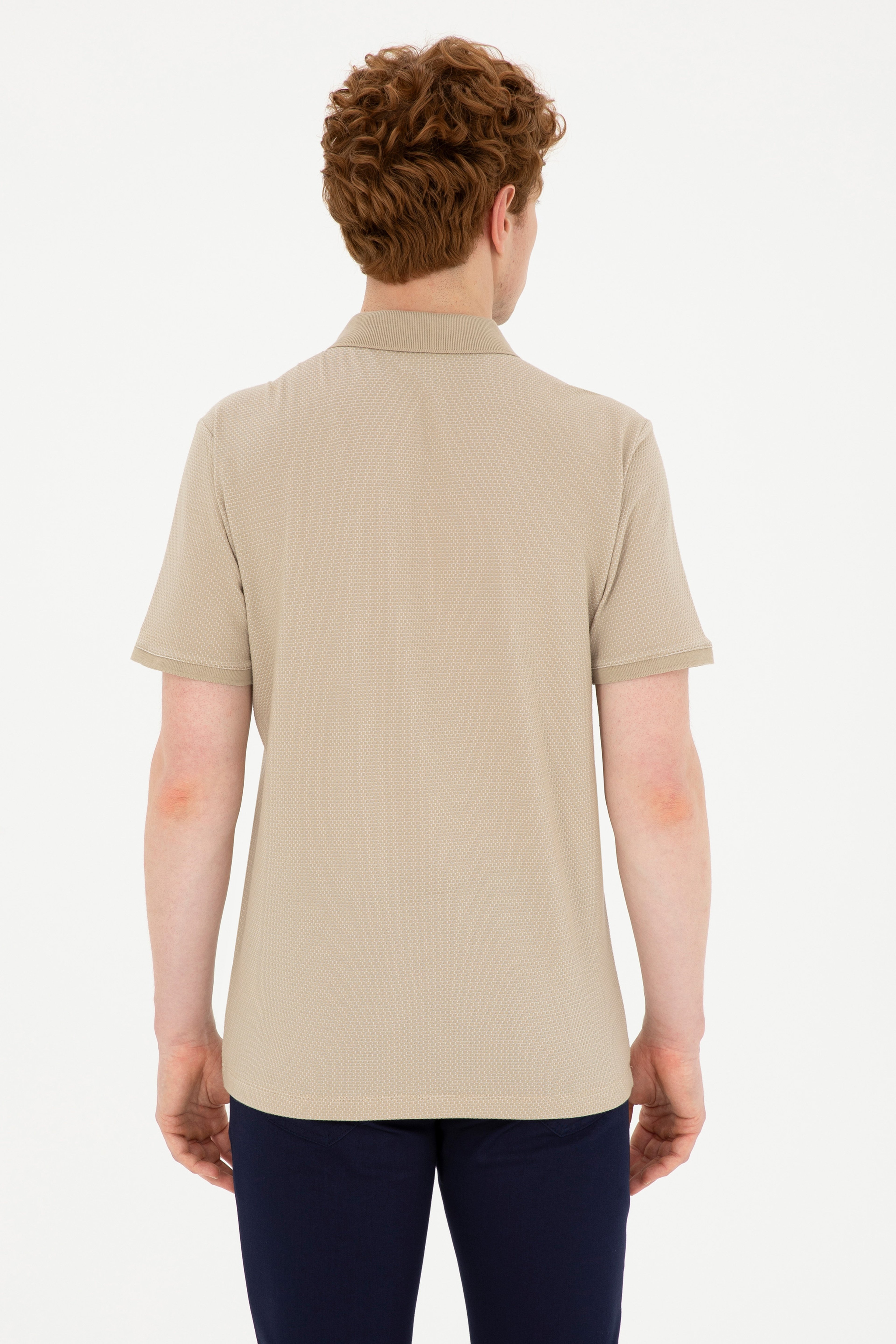 Erkek Regular Fit Polo Yaka Açık Haki Tişört - Image 5