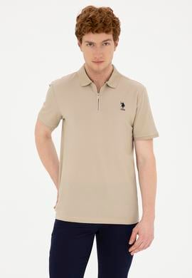 Erkek Regular Fit Polo Yaka Açık Haki Tişört - 50288318078