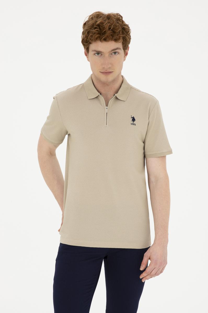 Erkek Regular Fit Polo Yaka Açık Haki Tişört