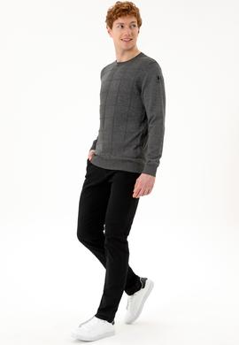 Erkek Slim Fit Siyah Kanvas Pantolon - 50256578031