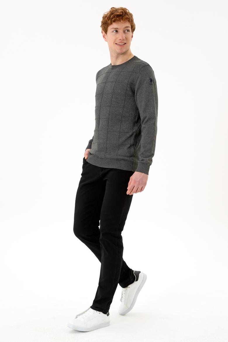 Erkek Slim Fit Siyah Kanvas Pantolon - 50256578031