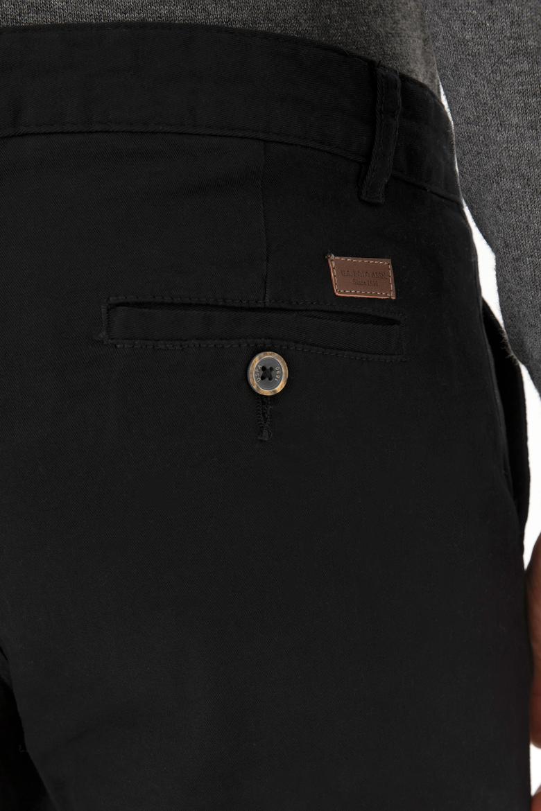 Erkek Slim Fit Siyah Kanvas Pantolon - 50256578031