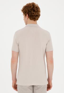 Erkek Slim Fit Polo Yaka Taş Basic Tişört - 50279613354