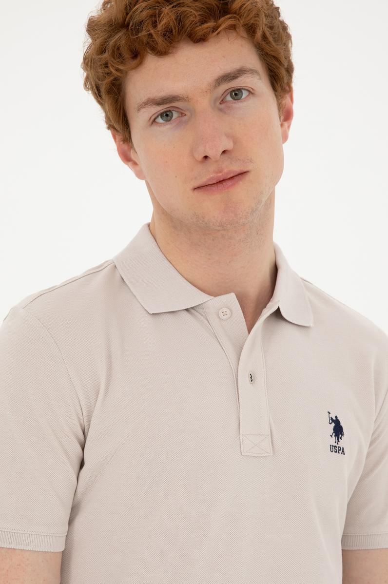 Erkek Slim Fit Polo Yaka Taş Basic Tişört