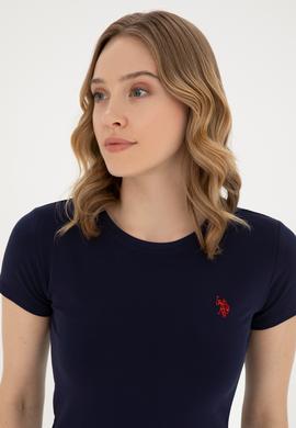 Kadın Lacivert Basic Tişört - 50280033013