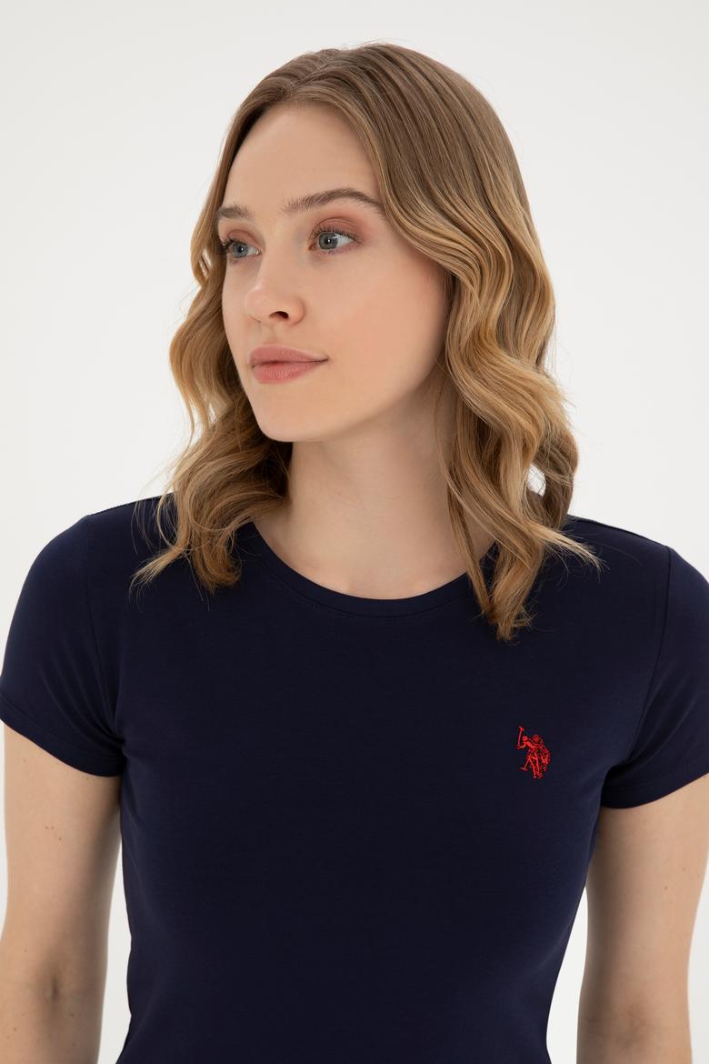 Kadın Lacivert Basic Tişört - 50280033013