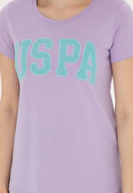 Kadın Lila Bisiklet Yaka Basic Tişört - 50280036108