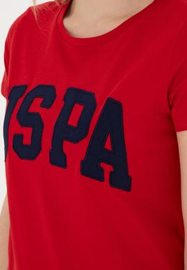 Kadın Kırmızı Bisiklet Yaka Basic Tişört - 50280036175