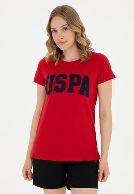 Kadın Kırmızı Bisiklet Yaka Basic Tişört - 50280036175