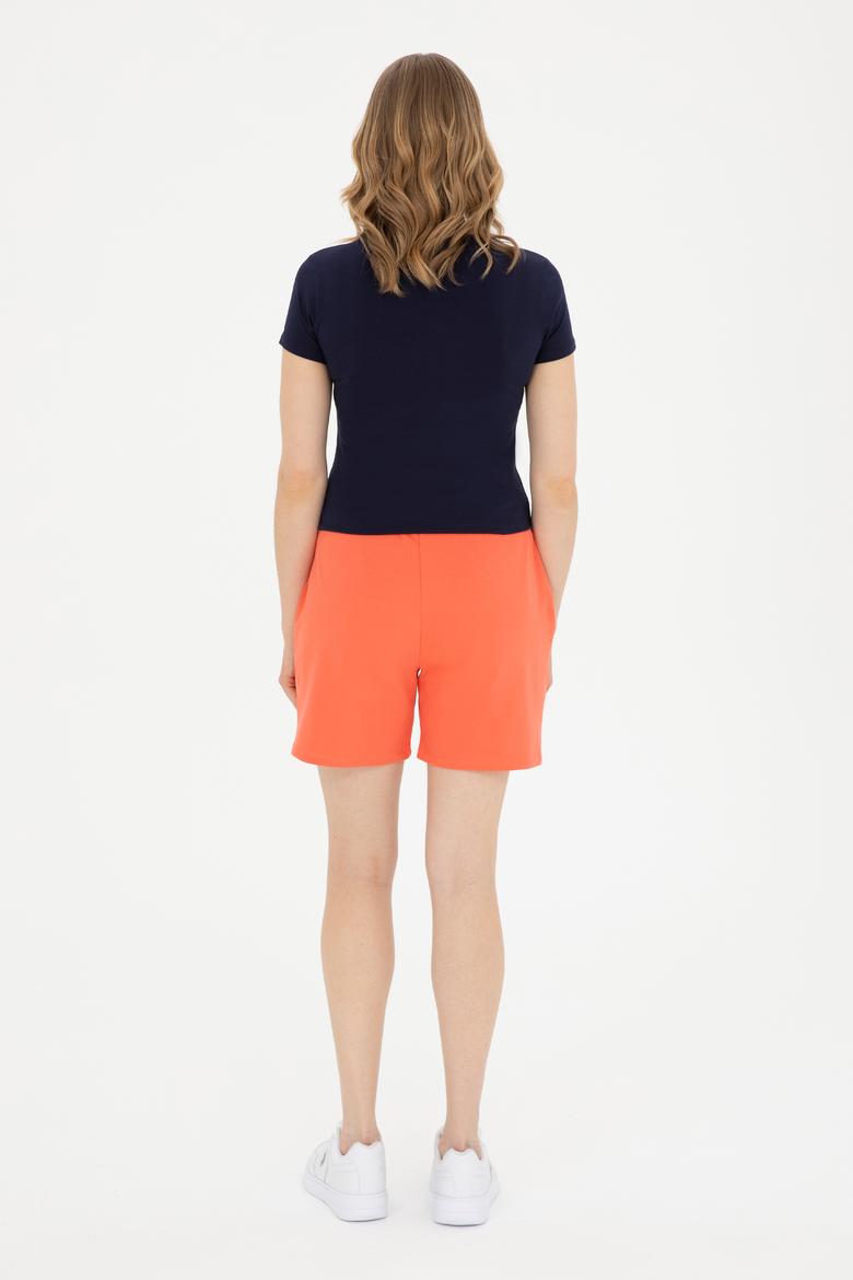 Kadın Nar Çiçeği Örme Şort - 50280074070