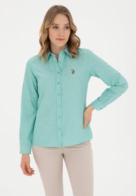 Kadın Mint Uzun Kollu Basic Gömlek - 50283992017