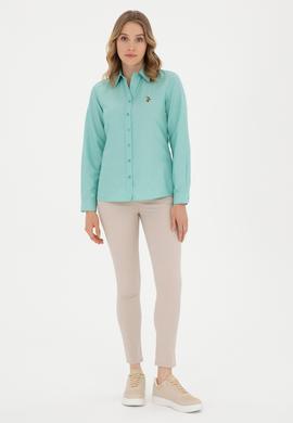 Kadın Mint Uzun Kollu Basic Gömlek - 50283992017