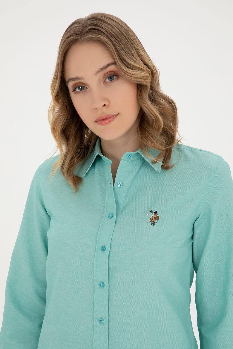 Kadın Mint Uzun Kollu Basic Gömlek - 50283992017