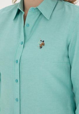 Kadın Mint Uzun Kollu Basic Gömlek - 50283992017