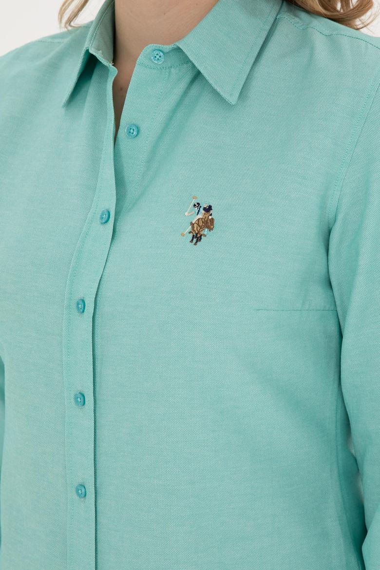 Kadın Mint Uzun Kollu Basic Gömlek - 50283992017