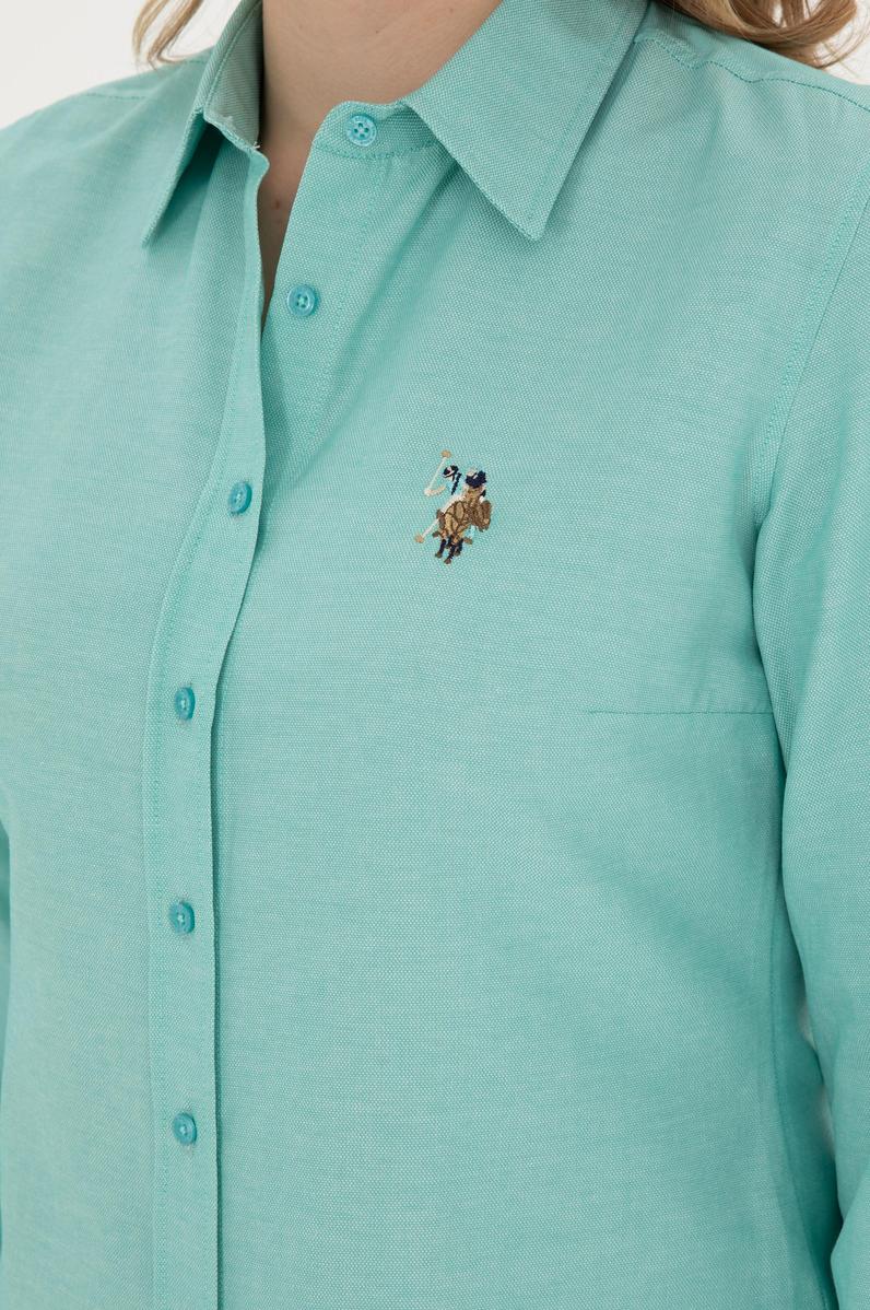 Kadın Mint Uzun Kollu Basic Gömlek