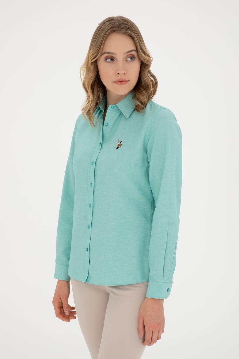 Kadın Mint Uzun Kollu Basic Gömlek - 50283992017