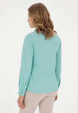 Kadın Mint Uzun Kollu Basic Gömlek - 50283992017