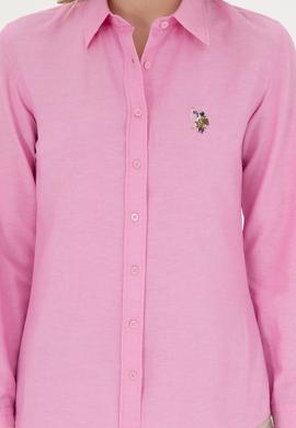 Kadın Pembe Uzun Kollu Basic Gömlek - 50283992030