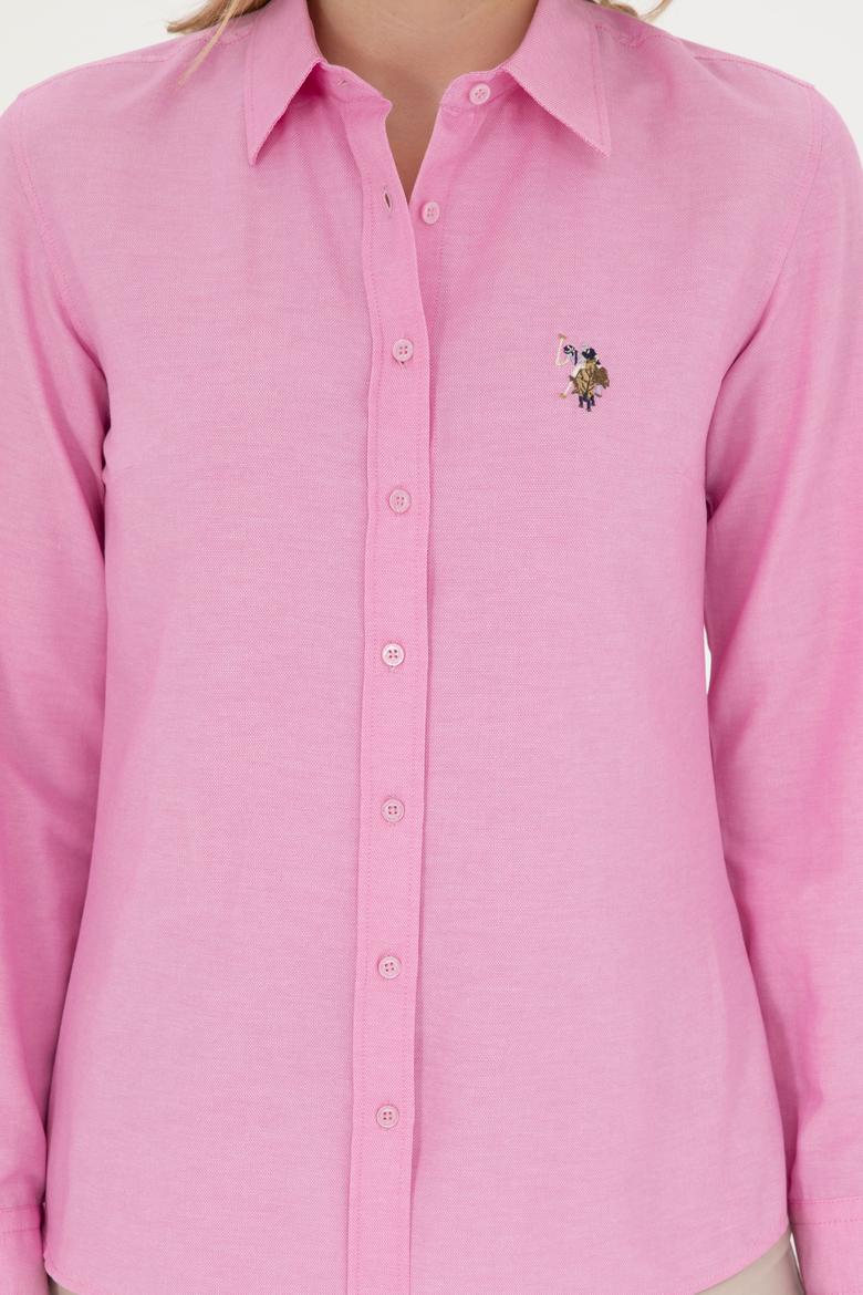 Kadın Pembe Uzun Kollu Basic Gömlek - 50283992030