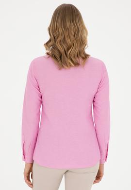 Kadın Pembe Uzun Kollu Basic Gömlek - 50283992030