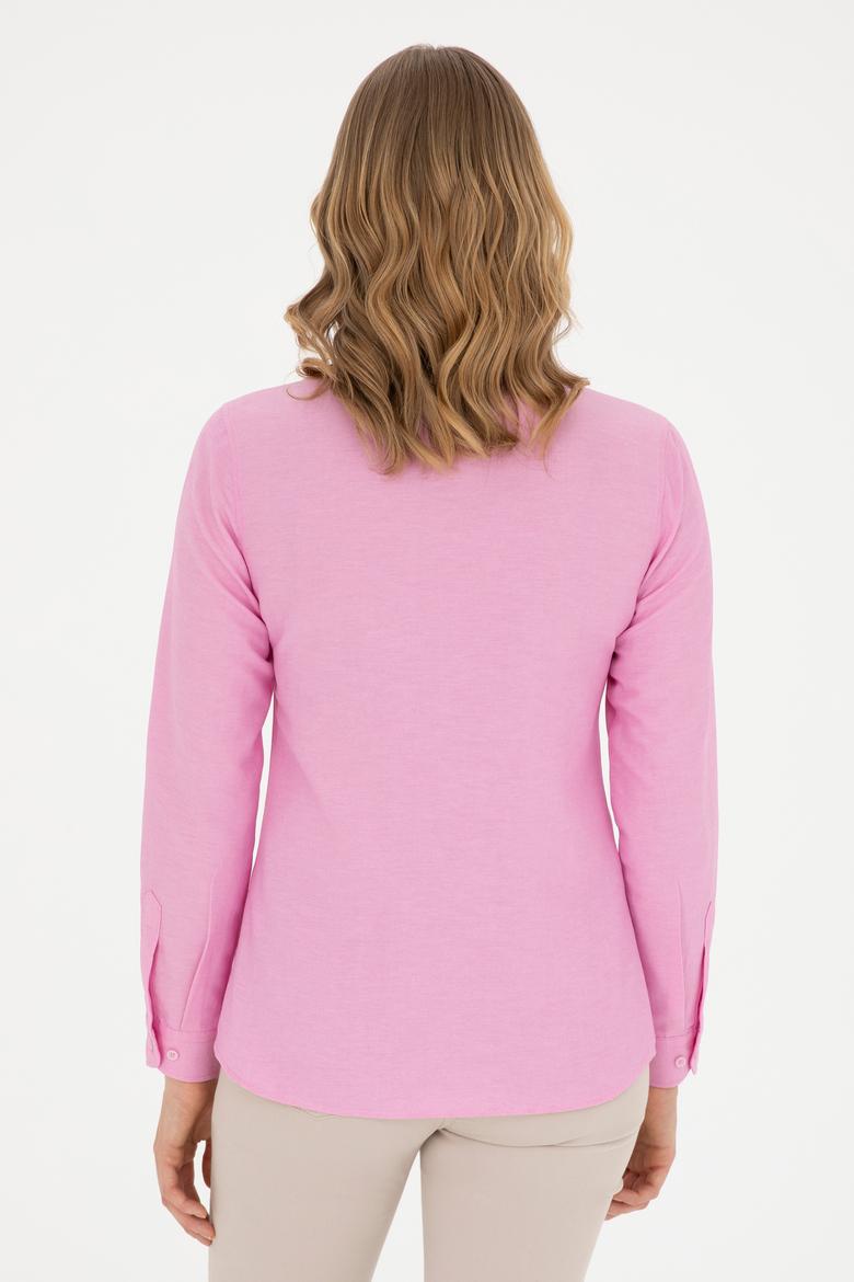 Kadın Pembe Uzun Kollu Basic Gömlek - 50283992030