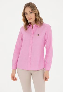 Kadın Pembe Uzun Kollu Basic Gömlek - 50283992030