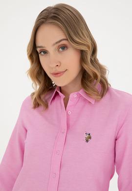 Kadın Pembe Uzun Kollu Basic Gömlek - 50283992030