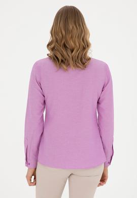 Kadın Mor Uzun Kollu Basic Gömlek - 50283992071