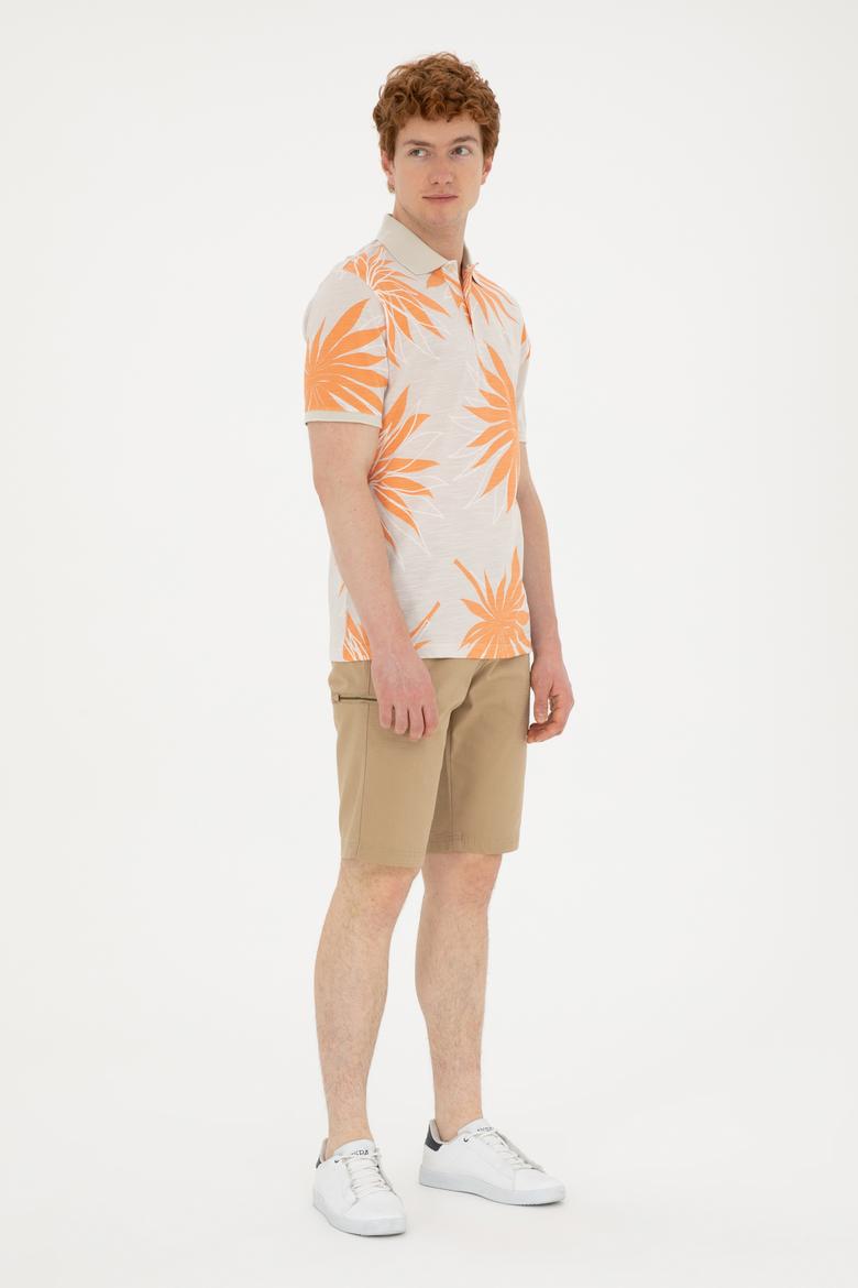 Erkek Oversize Fit Bisiklet Yaka Taş Tişört - 50289875013