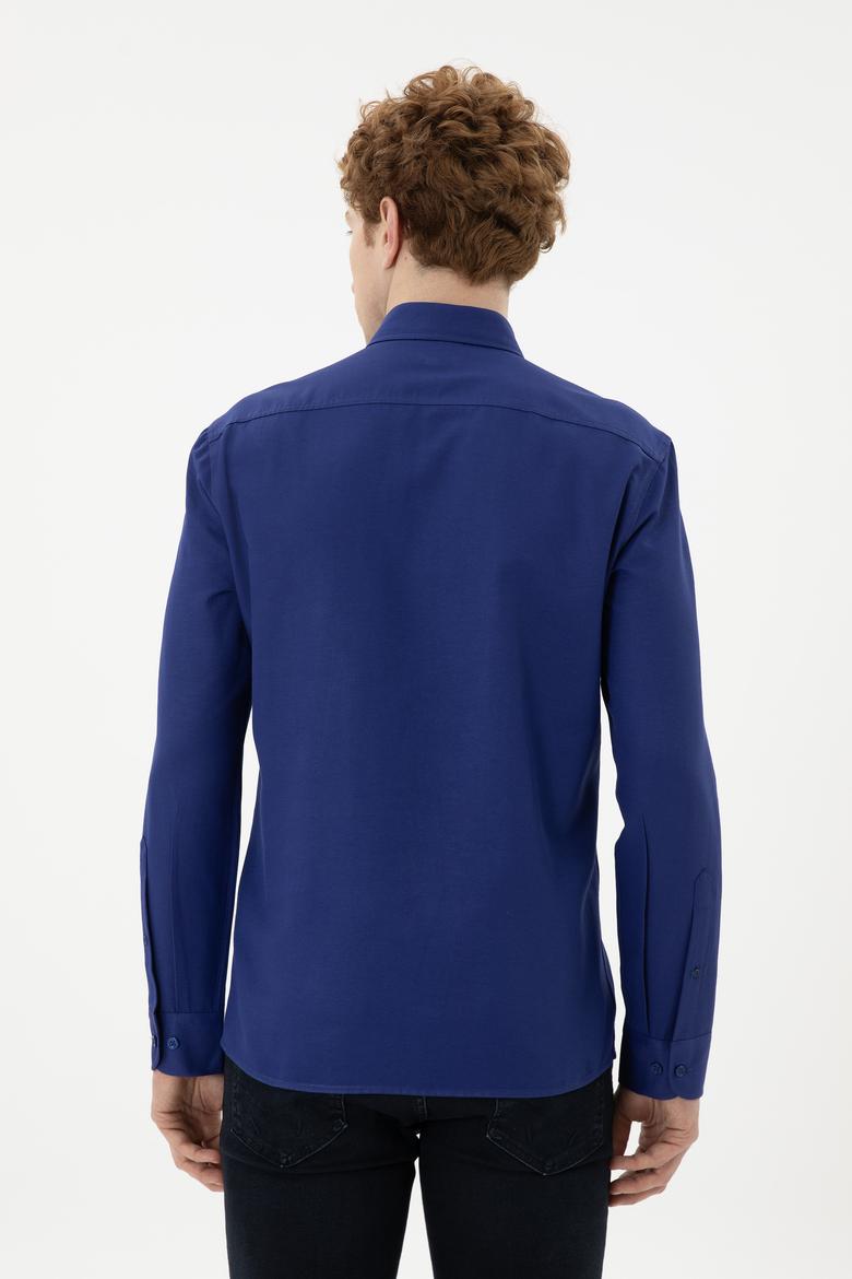 Erkek Mavi Uzun Kollu Basic Gömlek - 50282590090