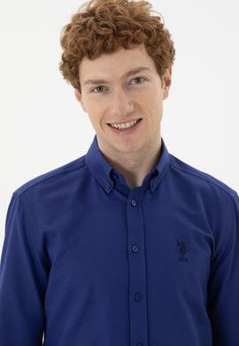 Erkek Mavi Uzun Kollu Basic Gömlek - 50282590090