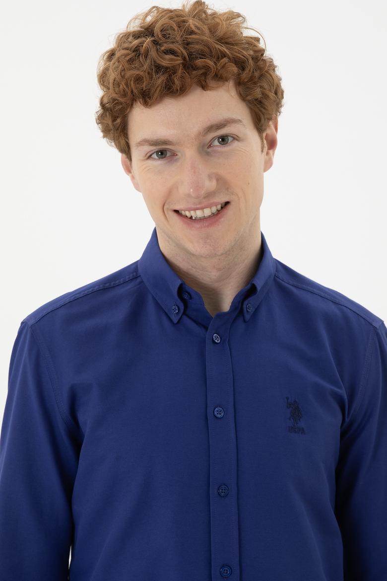 Erkek Mavi Uzun Kollu Basic Gömlek - 50282590090