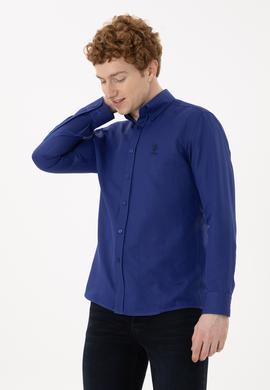 Erkek Mavi Uzun Kollu Basic Gömlek - 50282590090