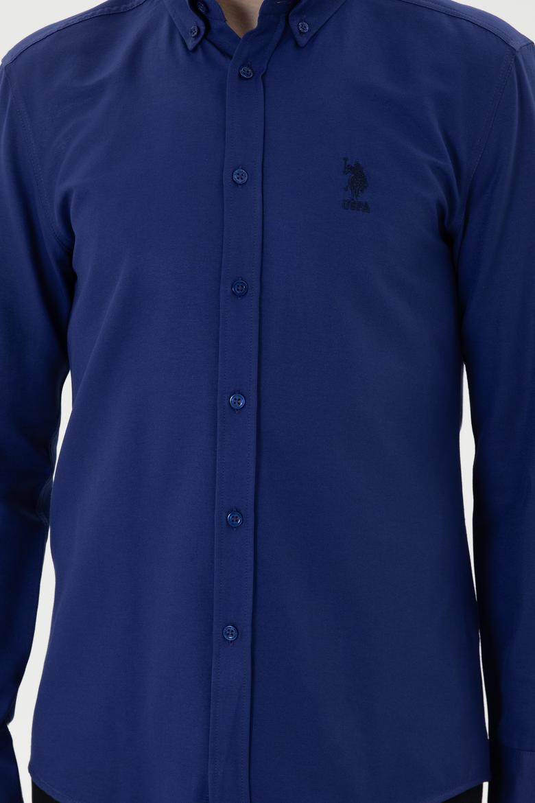 Erkek Mavi Uzun Kollu Basic Gömlek - 50282590090