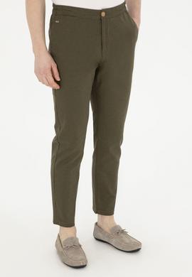 Erkek Haki Carrot Fit Kanvas Pantolon - 50289427008