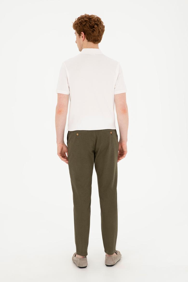Erkek Haki Carrot Fit Kanvas Pantolon - 50289427008
