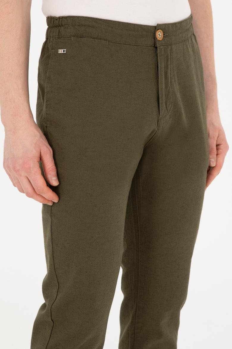 Erkek Haki Carrot Fit Kanvas Pantolon - 50289427008