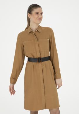 Kadın Açık Haki Dokuma Elbise - 50271173046