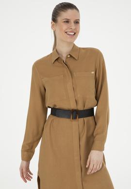 Kadın Açık Haki Dokuma Elbise - 50271173046