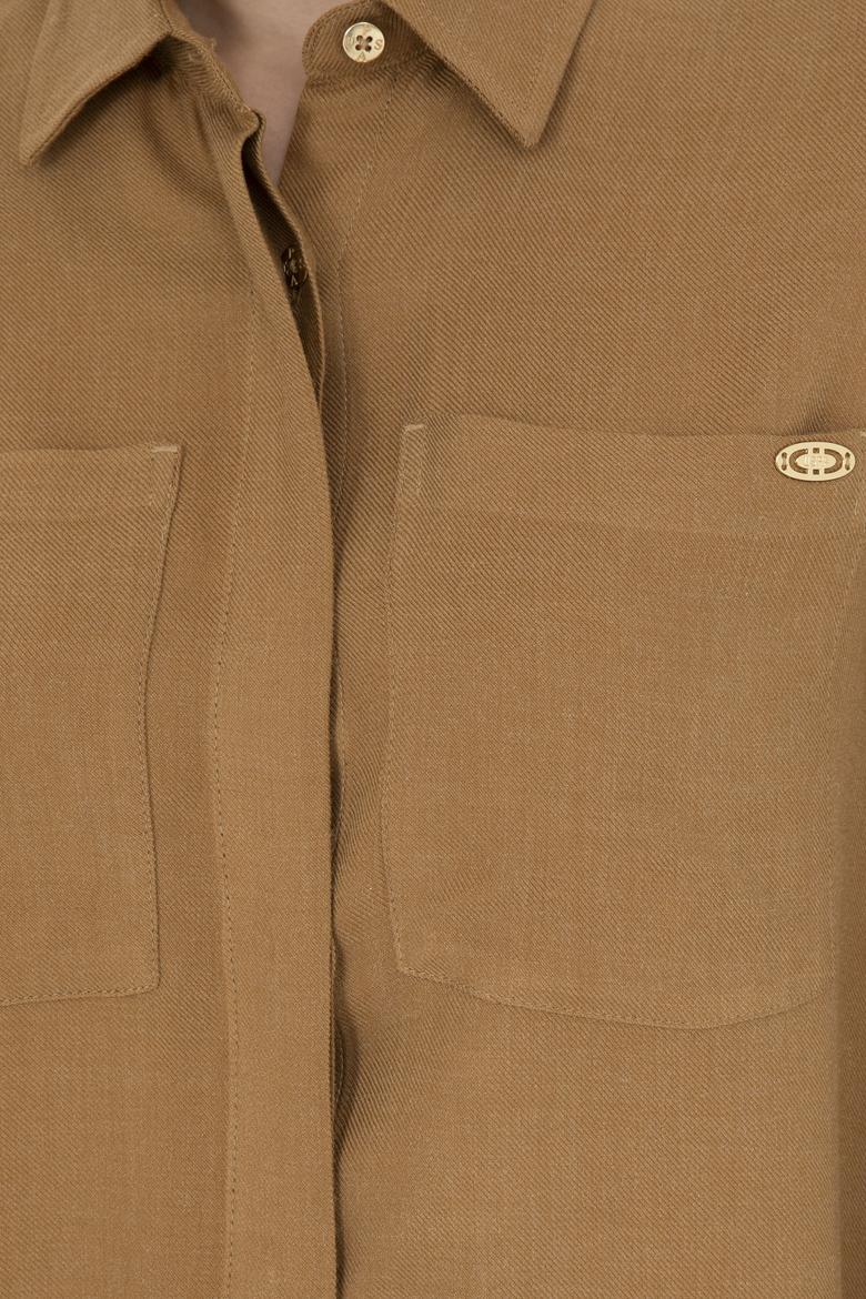 Kadın Açık Haki Dokuma Elbise - 50271173046