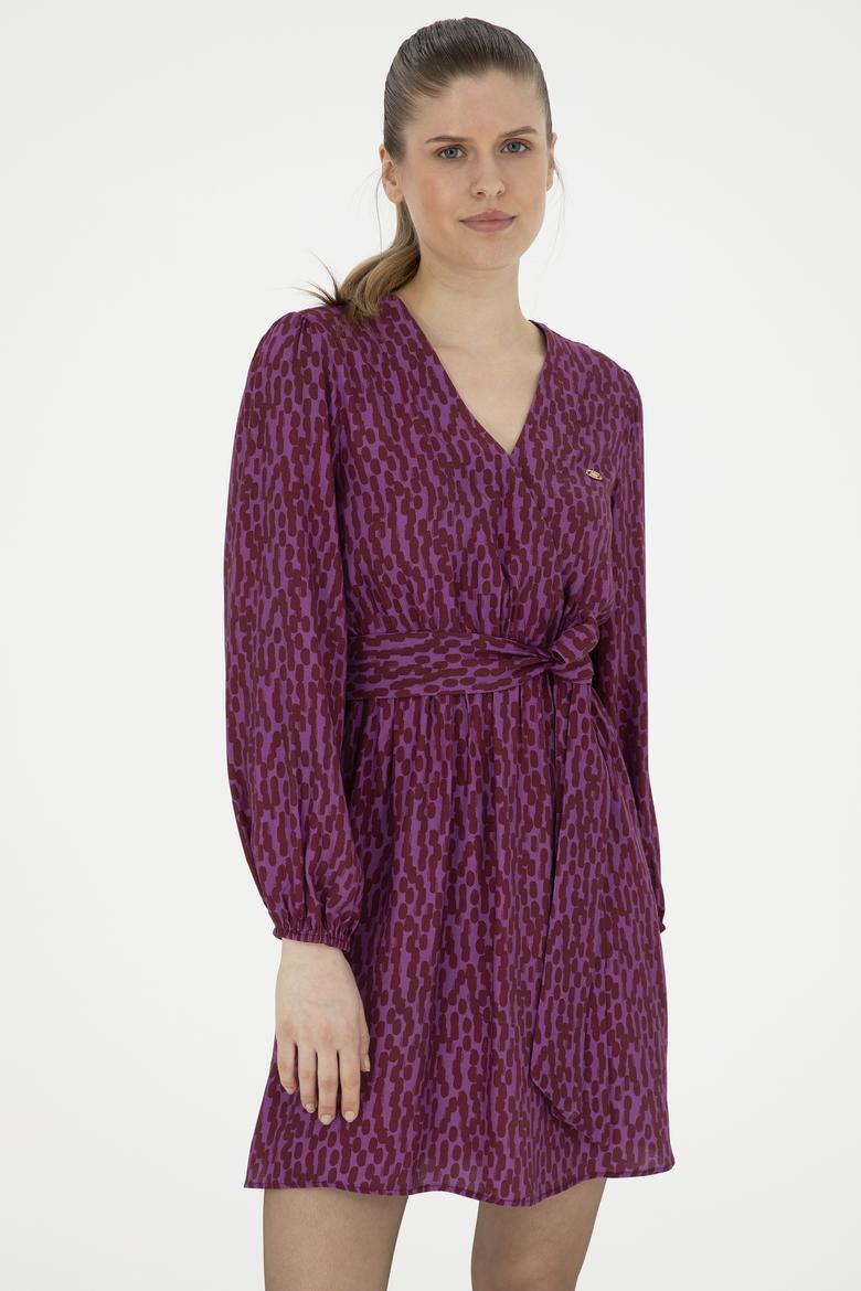 Kadın Menekşe Dokuma Elbise - 50271175022