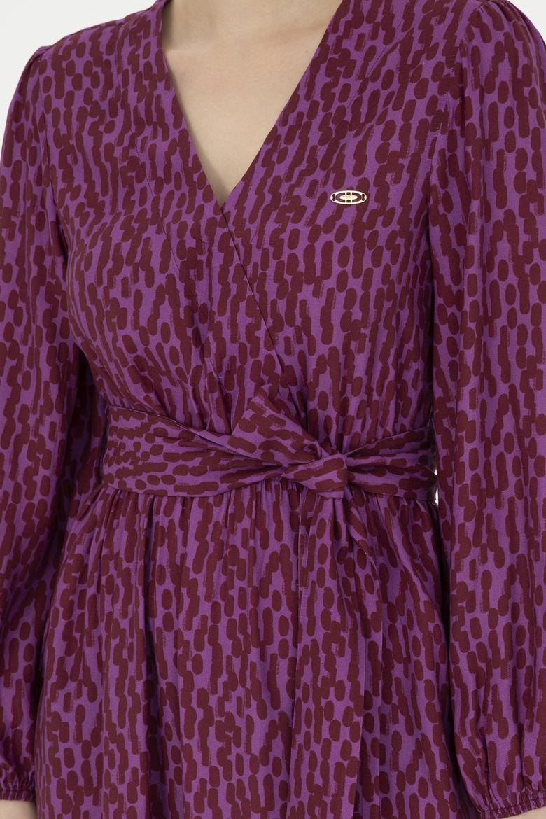 Kadın Menekşe Dokuma Elbise - 50271175022